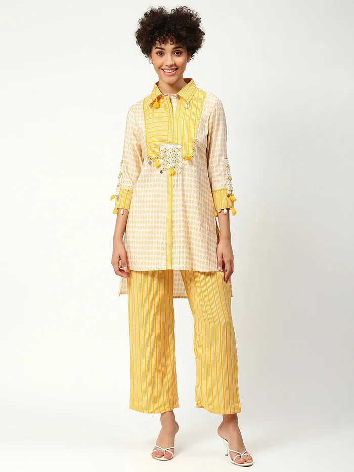 Cotton Printed Co-ord Set With Work Details
