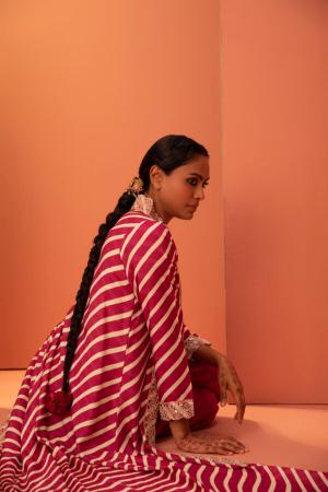 Cotton silk  Pink Cape and Palazzo set