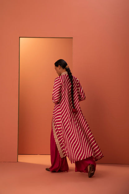 Cotton silk  Pink Cape and Palazzo set