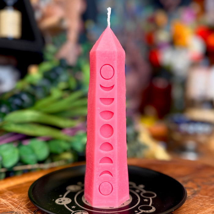 Crystal Moon Phase Shaped Pillar Candle