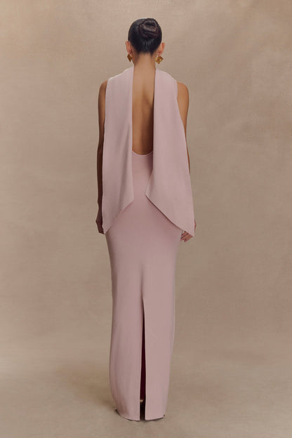 Darby Knit Scarf Maxi Dress - Pale Pink