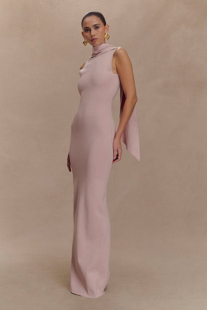 Darby Knit Scarf Maxi Dress - Pale Pink