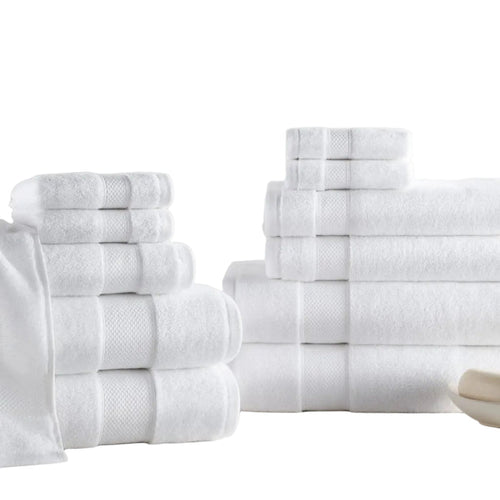Diamond Extra-Long Staple Cotton Bath Towel Bundle by Peacock Alley — Set of 12