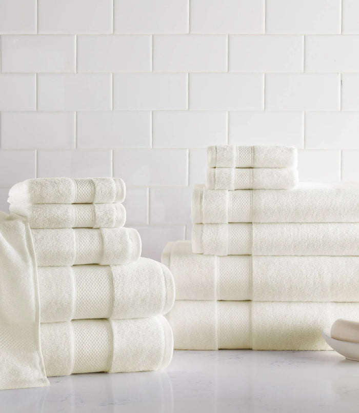 Diamond Extra-Long Staple Cotton Bath Towel Bundle by Peacock Alley — Set of 12
