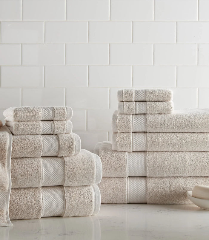 Diamond Extra-Long Staple Cotton Bath Towel Bundle by Peacock Alley — Set of 12