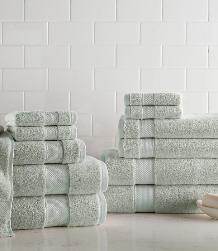 Diamond Extra-Long Staple Cotton Bath Towel Bundle by Peacock Alley — Set of 12