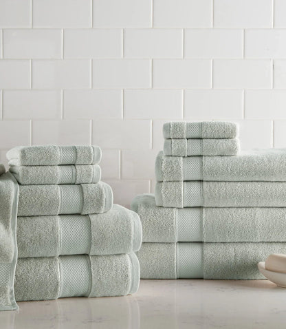Diamond Extra-Long Staple Cotton Bath Towel Bundle by Peacock Alley — Set of 12