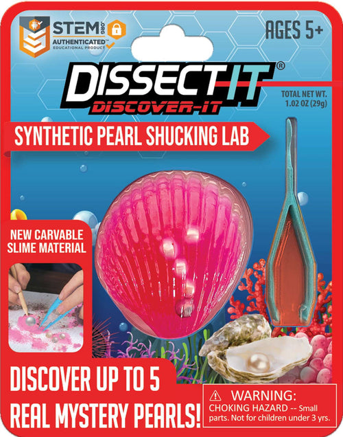 Discover It - Pearl Lab featuring a synthetic pearl shucking kit for wildlife education and biology learning.