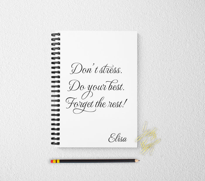 Don't stress personalized notebook personalized custom journal