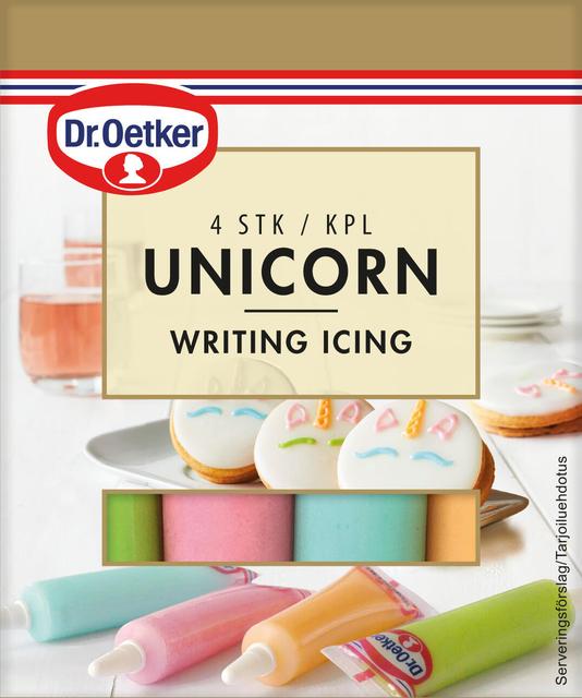 Dr. Oetker Unicorn Writing Icing (4pcs) 76g - Soposopo