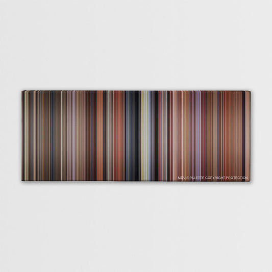 Dumb and Dumber color palette canvas print: thousands of thin vertical stripes of color