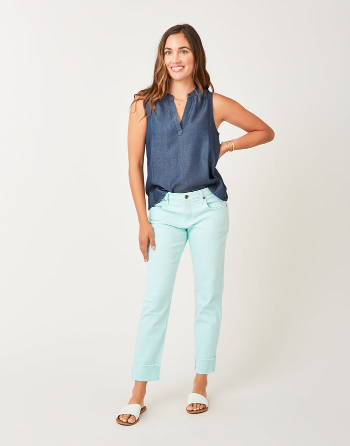 Dylan Tencel Tank: Dark Chambray