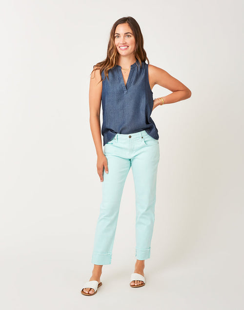 Dylan Tencel Tank: Dark Chambray