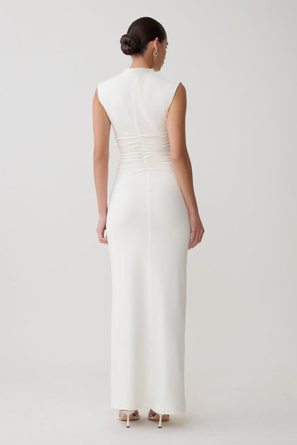 Elliot High Neck Sleeveless Maxi Dress - White