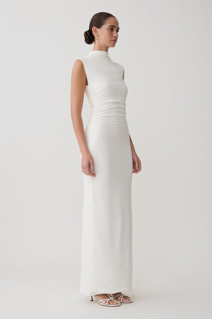 Elliot High Neck Sleeveless Maxi Dress - White
