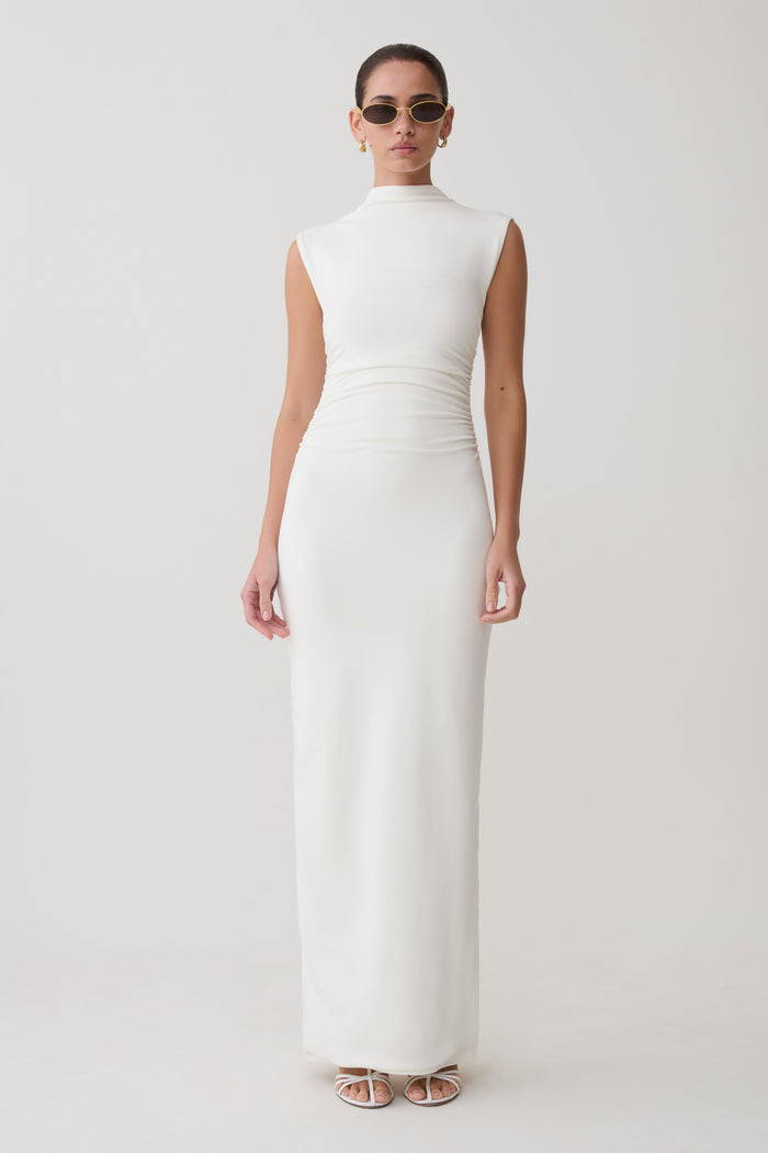 Elliot High Neck Sleeveless Maxi Dress - White