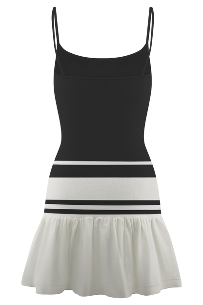 Ellison Contrast Knit Mini Dress - Black/White