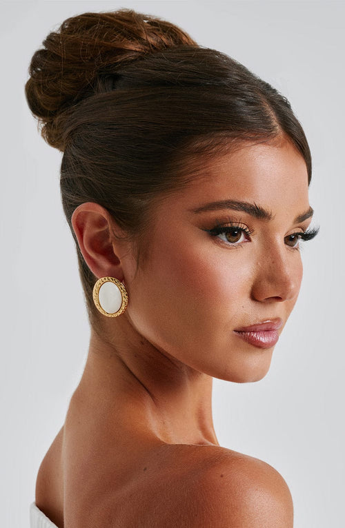 Eloise Earrings – Ivory/Gold