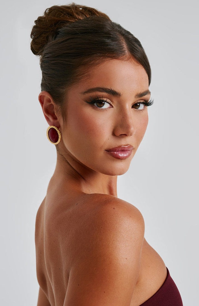 Eloise Earrings – Red/Gold