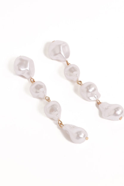 Petal and Pup USA ACCESSORIES Elyse Drop Earrings - Pearl One Size