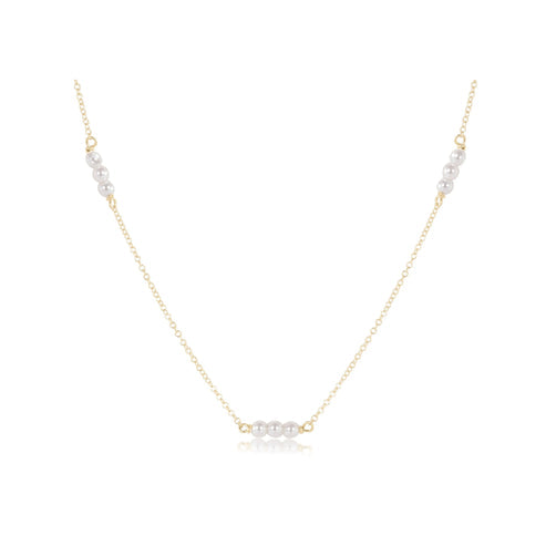 enewton: 15" Choker Joy Simplicity Chain Gold - 3mm  Pearl