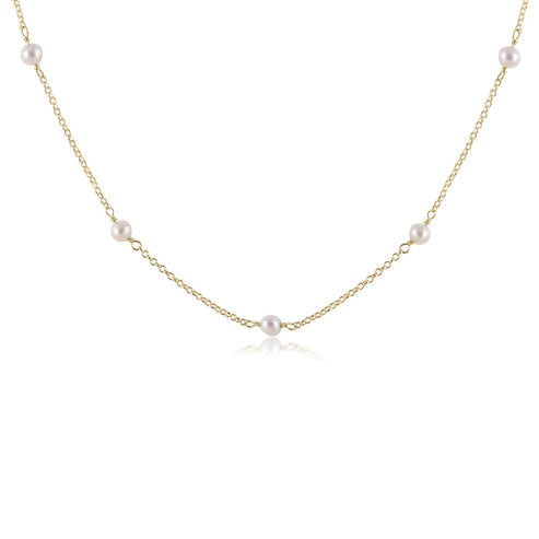 enewton: 15" Choker Simplicity Chain Gold - 4mm Pearl - B Social Boutique