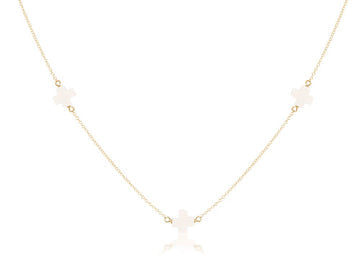 enewton: 15" Choker Simplicity Chain Gold - Signature Cross Off-White - B Social Boutique