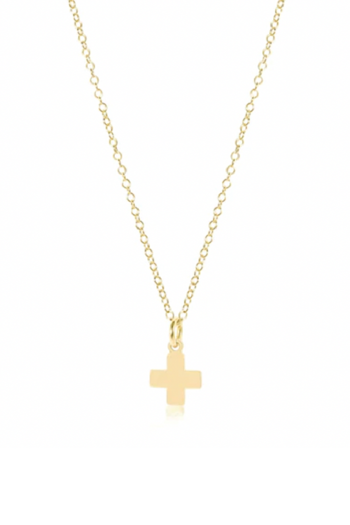 enewton: 16" Necklace Gold - Signature Cross Gold Charm - B Social Boutique