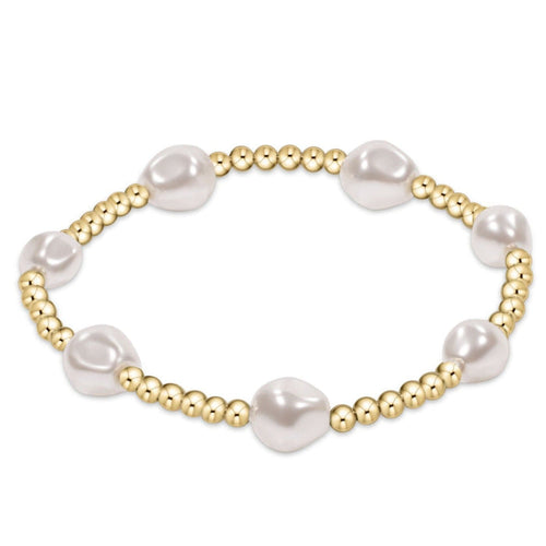 enewton: Admire Gold 3mm Bead Bracelet- Pearl - B Social Boutique
