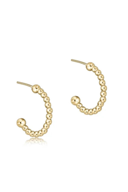 enewton: Beaded Classic 1" Post Hoop - 2mm Gold - B Social Boutique