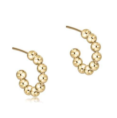 enewton: Beaded Classic 1" Post Hoop - 4mm Gold - B Social Boutique