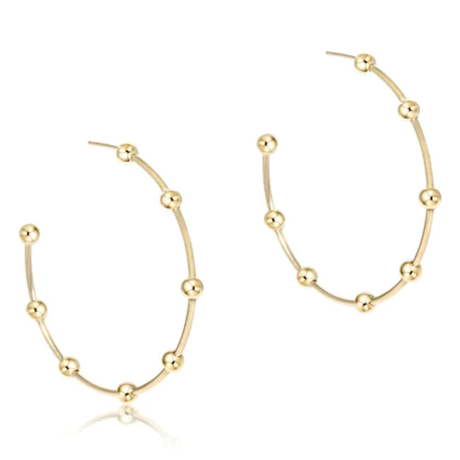 enewton: Beaded Simplicity 1.5" Post Hoop - 4mm Gold - B Social Boutique