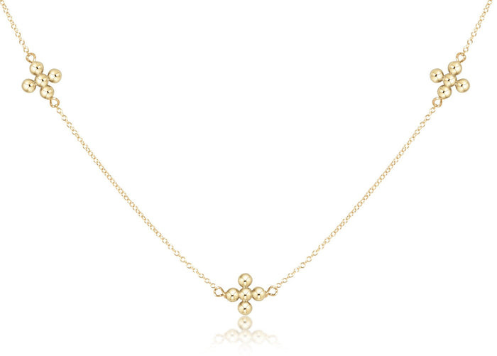 enewton: Choker Simplicity Chain Gold - Classic Beaded Signature Cross Gold