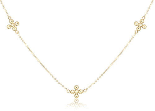 enewton: Choker Simplicity Chain Gold - Classic Beaded Signature Cross Gold