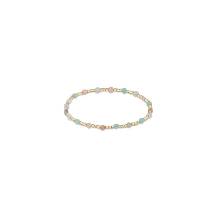 enewton: Gemstone Gold Sincerity Pattern 3mm Bead Bracelet - Hot Mess