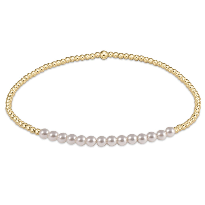enewton: Gold Bliss 2mm Beaded Bracelet- Pearl - B Social Boutique