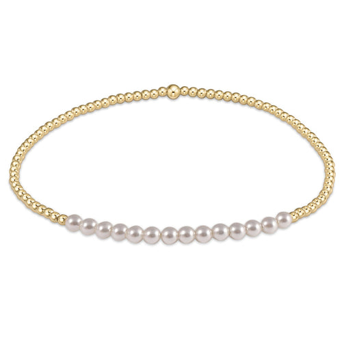 enewton: Gold Bliss 2mm Beaded Bracelet- Pearl - B Social Boutique