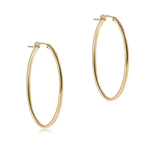 enewton: Oval Gold 2" Hoop - Smooth - B Social Boutique