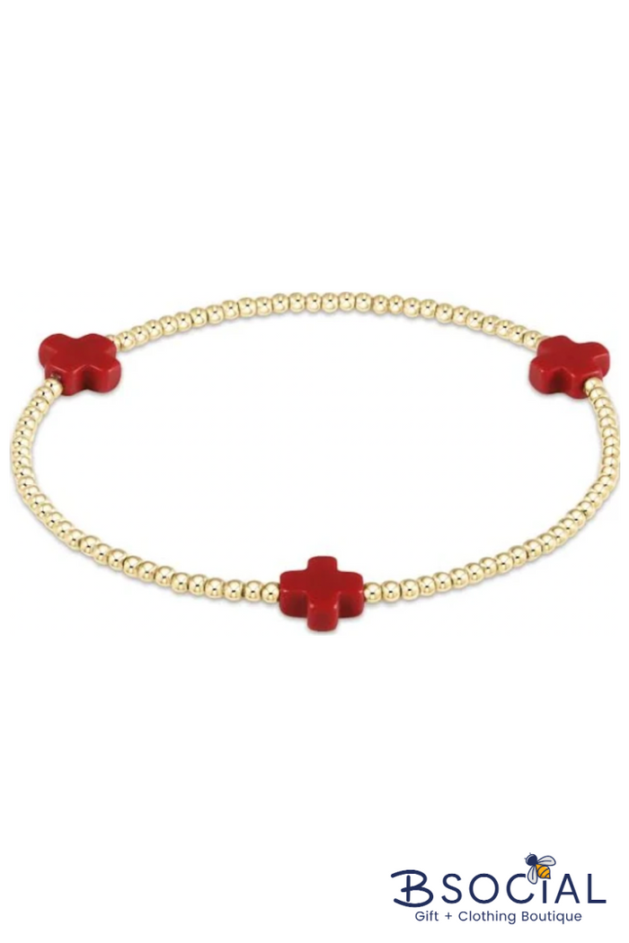 enewton: Signature Cross Gold Pattern 3mm - Red - B Social Boutique