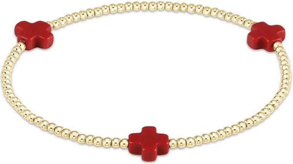 enewton: Signature Cross Gold Pattern 3mm - Red