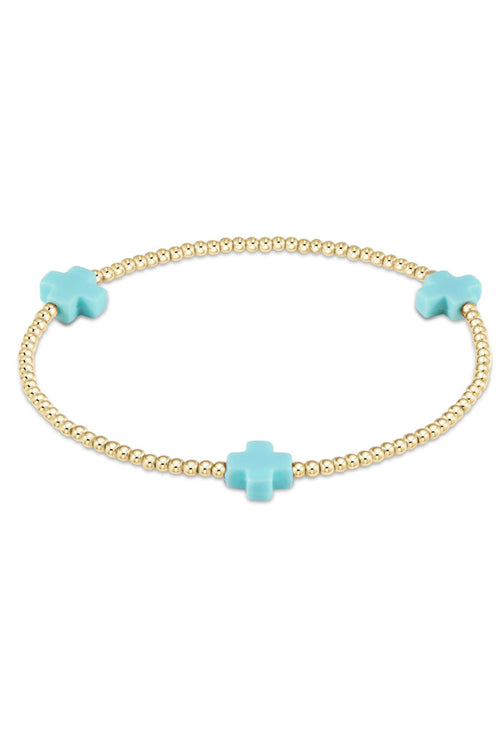 enewton: Signature Cross Gold Pattern 3mm - Turquiose
