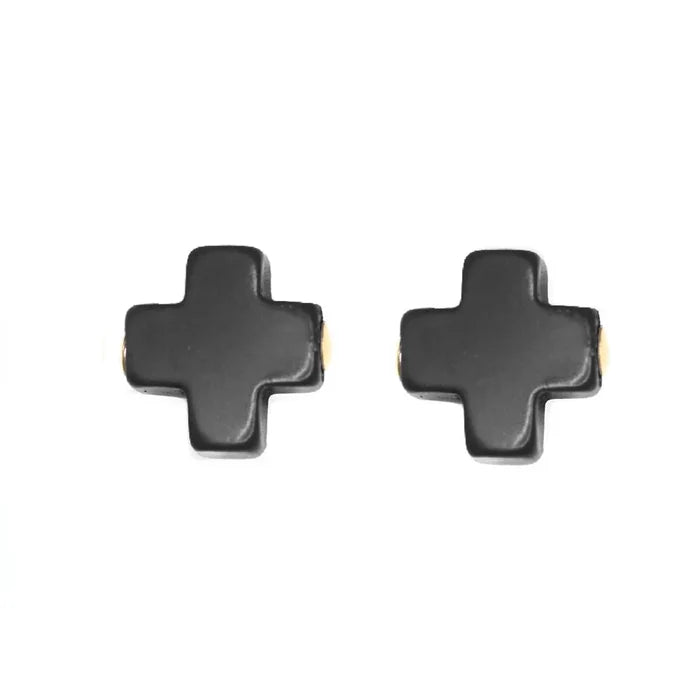 enewton: Signature Cross Stud - Black - B Social Boutique