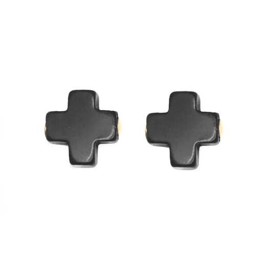 enewton: Signature Cross Stud - Black - B Social Boutique