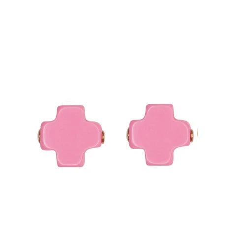 enewton: Signature Cross Stud - Bright Pink - B Social Boutique