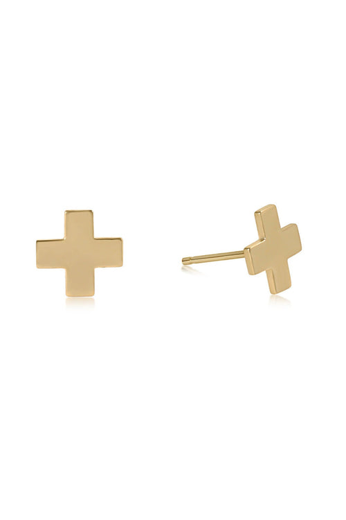 enewton: Signature Cross Stud-Gold - B Social Boutique