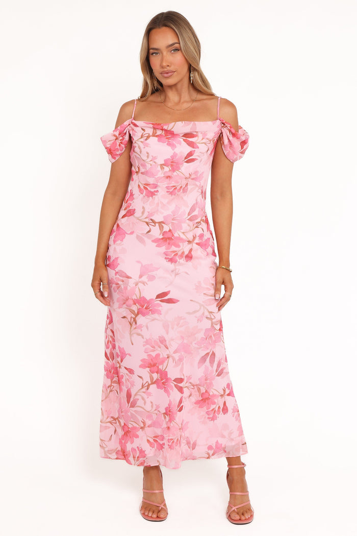 Petal and Pup USA DRESSES Esther Midi Dress - Pink Floral