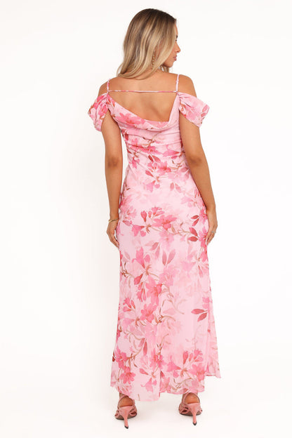 Petal and Pup USA DRESSES Esther Midi Dress - Pink Floral