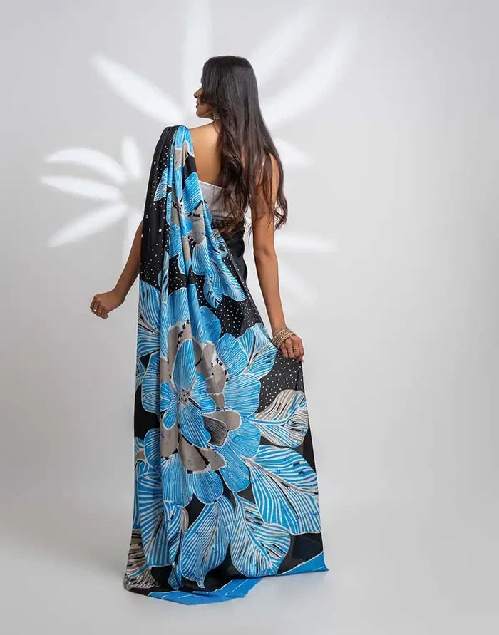 ETHNIC FUSION PRINTED BATIK INSPIRED SILK SAREE