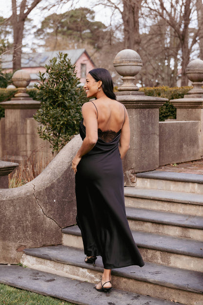 Petal and Pup USA DRESSES Evana Lace Maxi Dress - Black