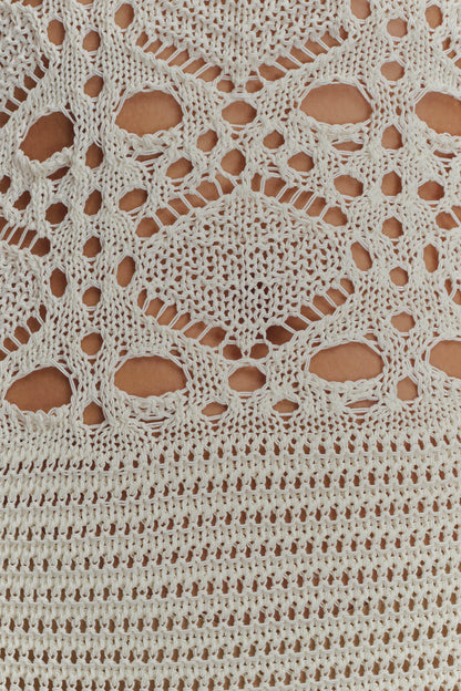 Everette Crochet Knit Mini Dress - Ivory